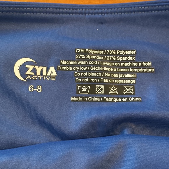 Zyia active blue shimmer high rise legging 6 - 8 workout athletic gym rat - Picture 8 of 8